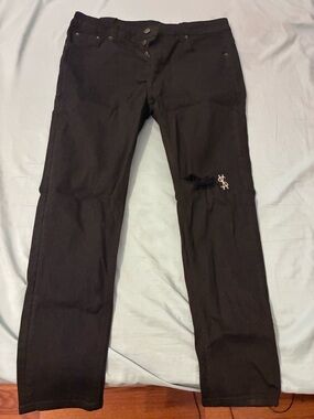 Ksubi Black Skinny Jeans with Subtle Embroidered Detail